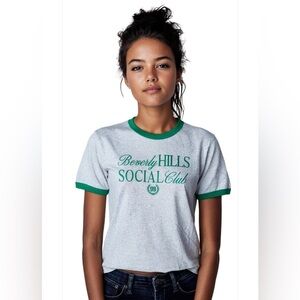 NWT- Small Beverly Hills Social Club 
Short sleeve green trim, 
Classic T Shirt